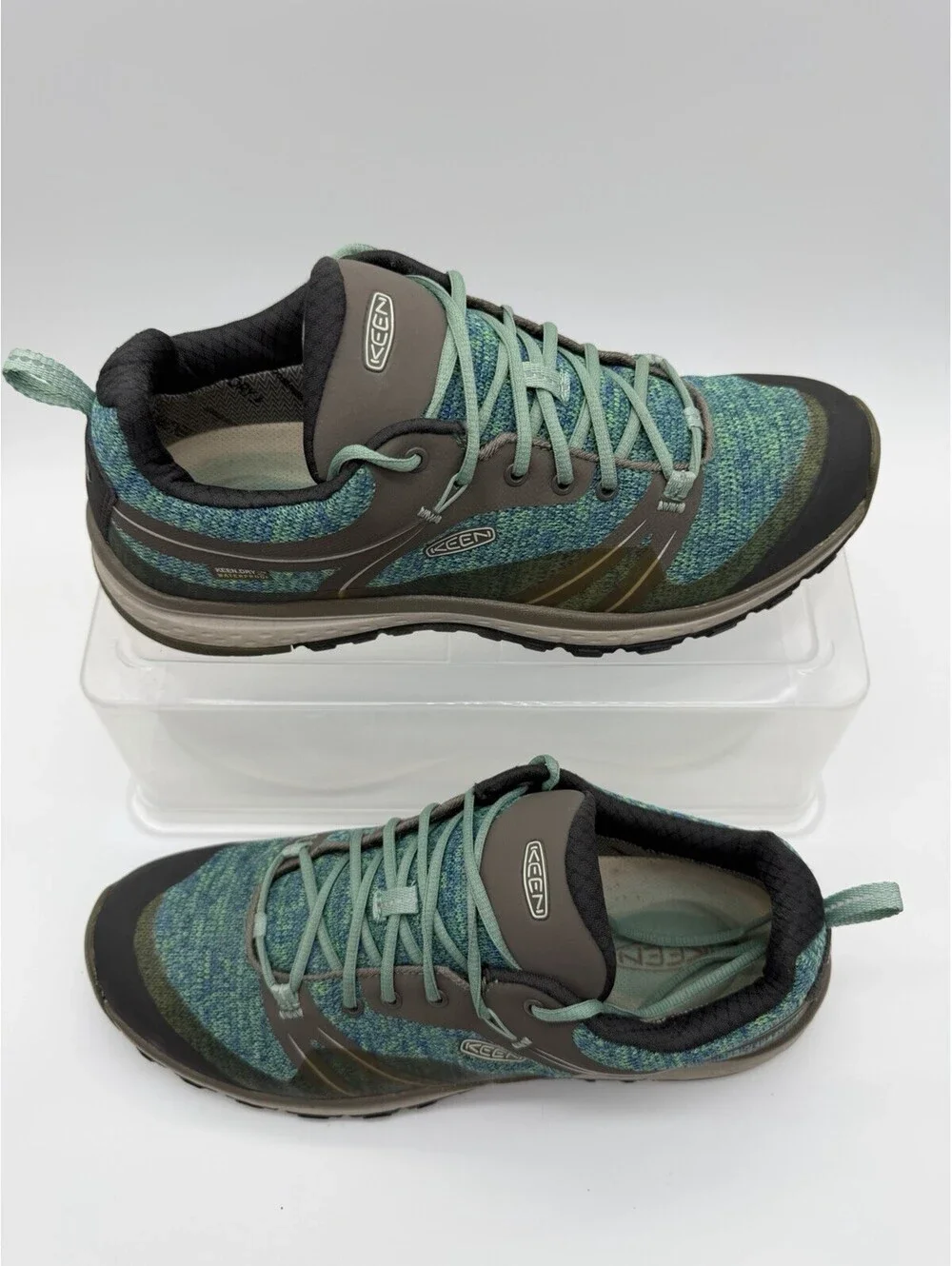 KEEN Dry Terradora Waterproof Hiking Shoes Women's Blue Green Low Sneakers Sz 10